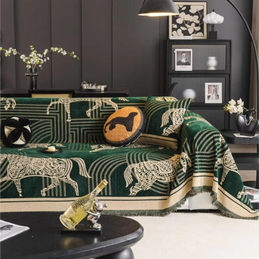 Gallora Bankhoes - Luxe Chenille, Paardenprint 0