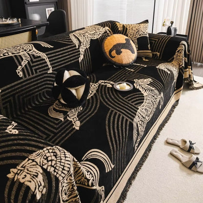 Gallora Bankhoes - Luxe Chenille, Paardenprint 1
