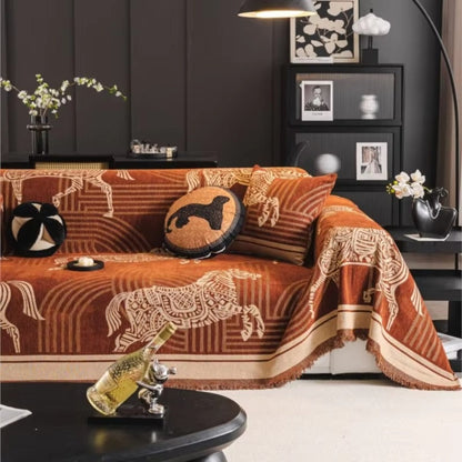 Gallora Bankhoes - Luxe Chenille, Paardenprint 4
