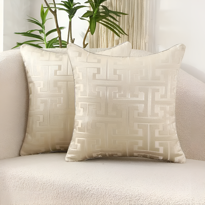 Gavino Kussenhoes - Geometrisch Jacquard, Chenille en Fluweel 45x45 cm 0