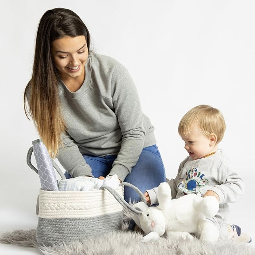 Gavio Baby Organizer - Gevlochten Grijs, Draagbaar Design 1