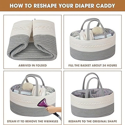 Gavio Baby Organizer - Gevlochten Grijs, Draagbaar Design 6