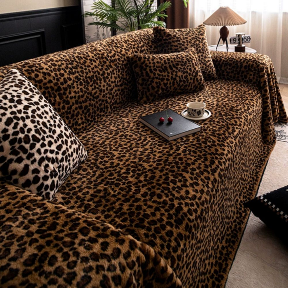 Gela Sofa Cover - Zachte Microvezel, Luipaardprint 0