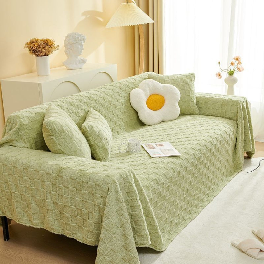 Geraffineerde Bankhoes - Pluche Fluweel, Modern Geruit Design 2