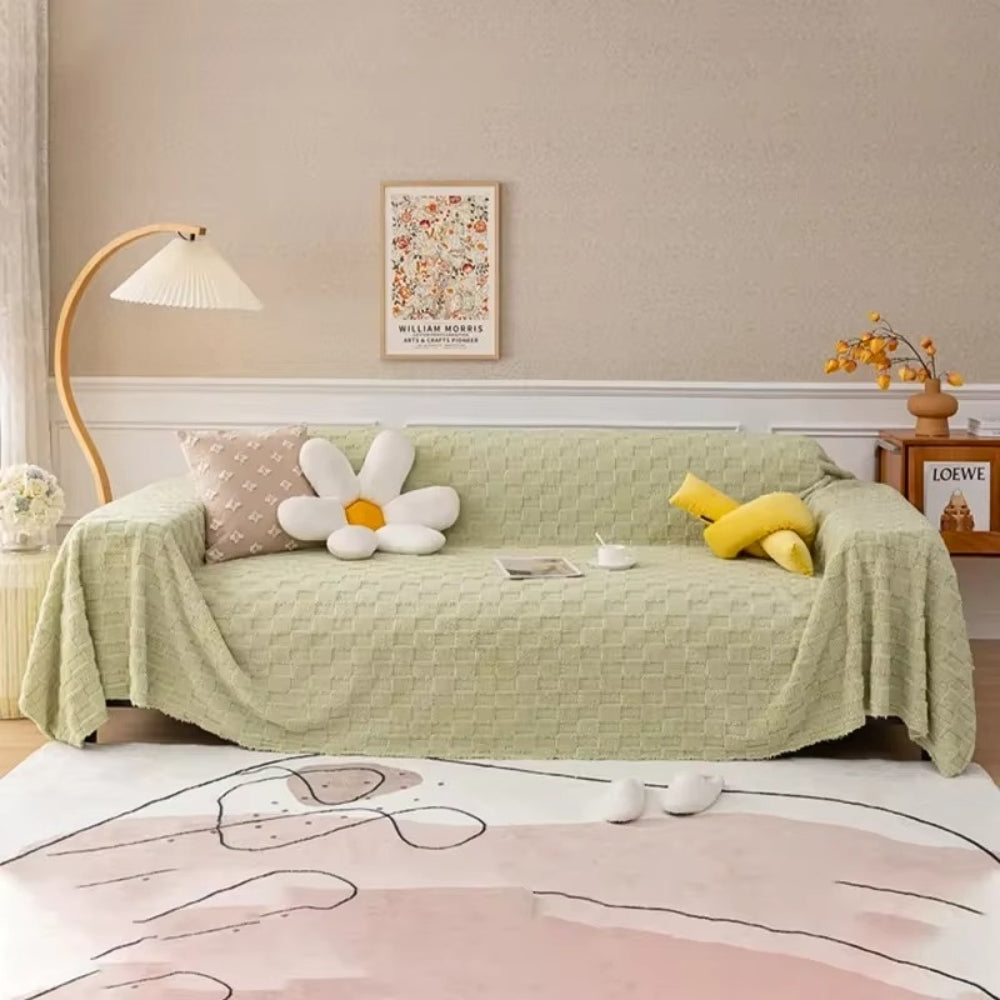 Geraffineerde Bankhoes - Pluche Fluweel, Modern Geruit Design 4