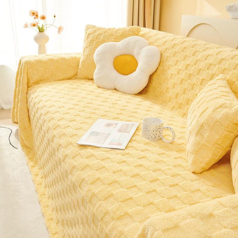Geraffineerde Bankhoes - Pluche Fluweel, Modern Geruit Design 5