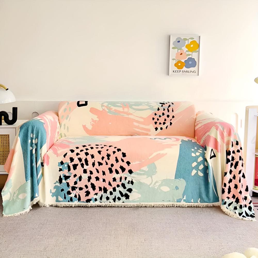 Giraffe Aquarel Bankhoes - Katoen-Linnenmix, Ademend en Multifunctioneel 0