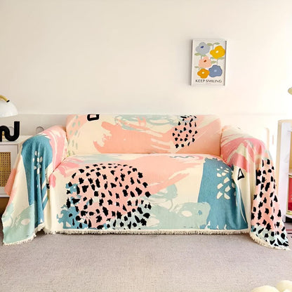 Giraffe Aquarel Bankhoes - Katoen-Linnenmix, Ademend en Multifunctioneel 0