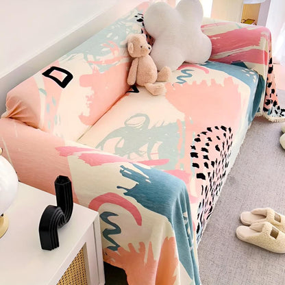 Giraffe Aquarel Bankhoes - Katoen-Linnenmix, Ademend en Multifunctioneel 1