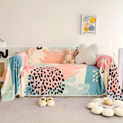 Giraffe Aquarel Bankhoes - Katoen-Linnenmix, Ademend en Multifunctioneel 2