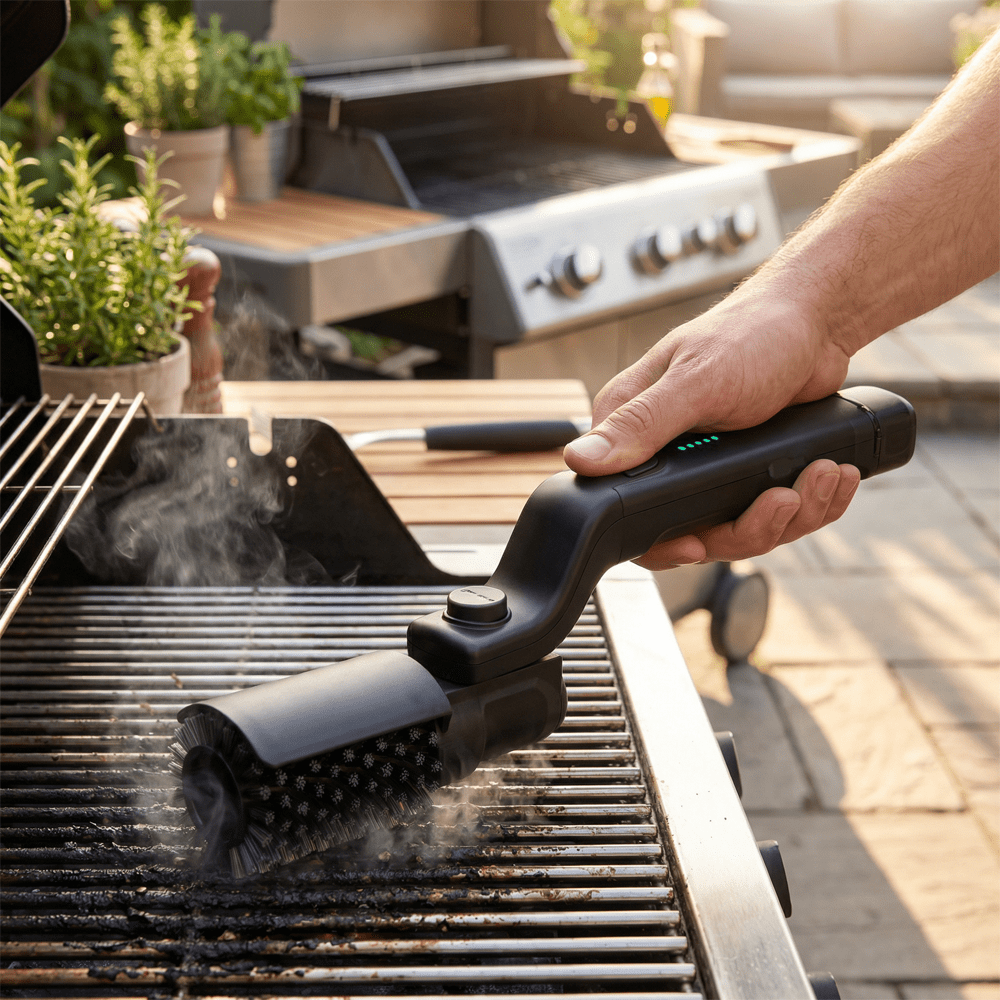 Girox Elektrische Grillborstel - Ergonomisch Handvat, 3 Reinigingsstanden 0