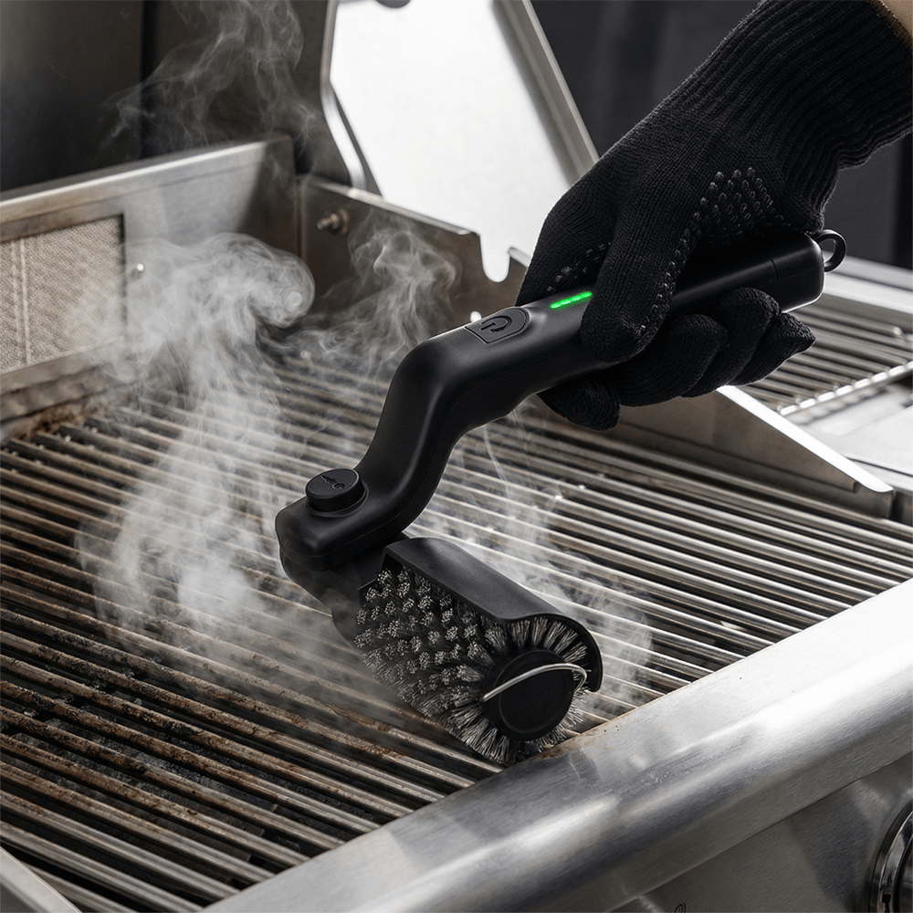 Girox Elektrische Grillborstel - Ergonomisch Handvat, 3 Reinigingsstanden 4