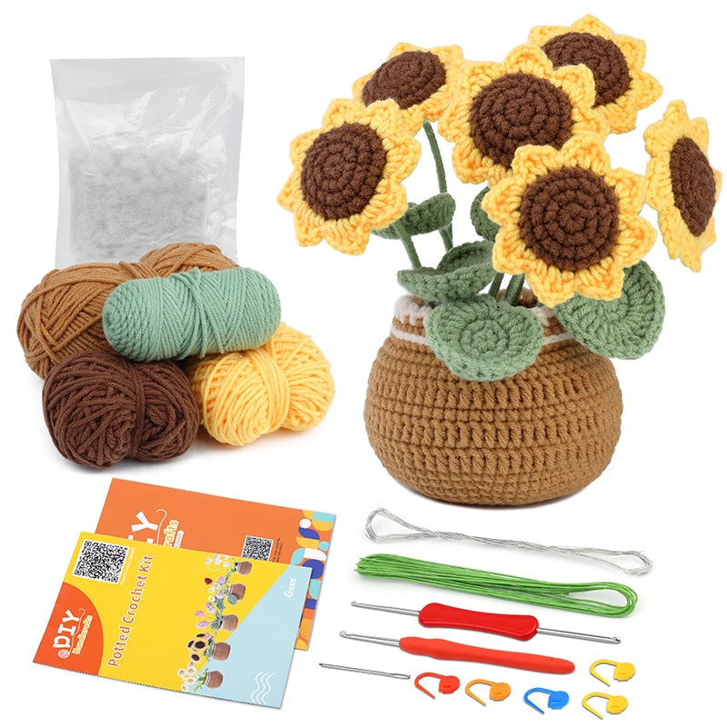 Giselle Haakset - Complete DIY Bloemenset voor Beginners, Inclusief Garen en Haaknaalden 0