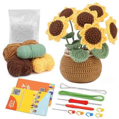 Giselle Haakset - Complete DIY Bloemenset voor Beginners, Inclusief Garen en Haaknaalden 0