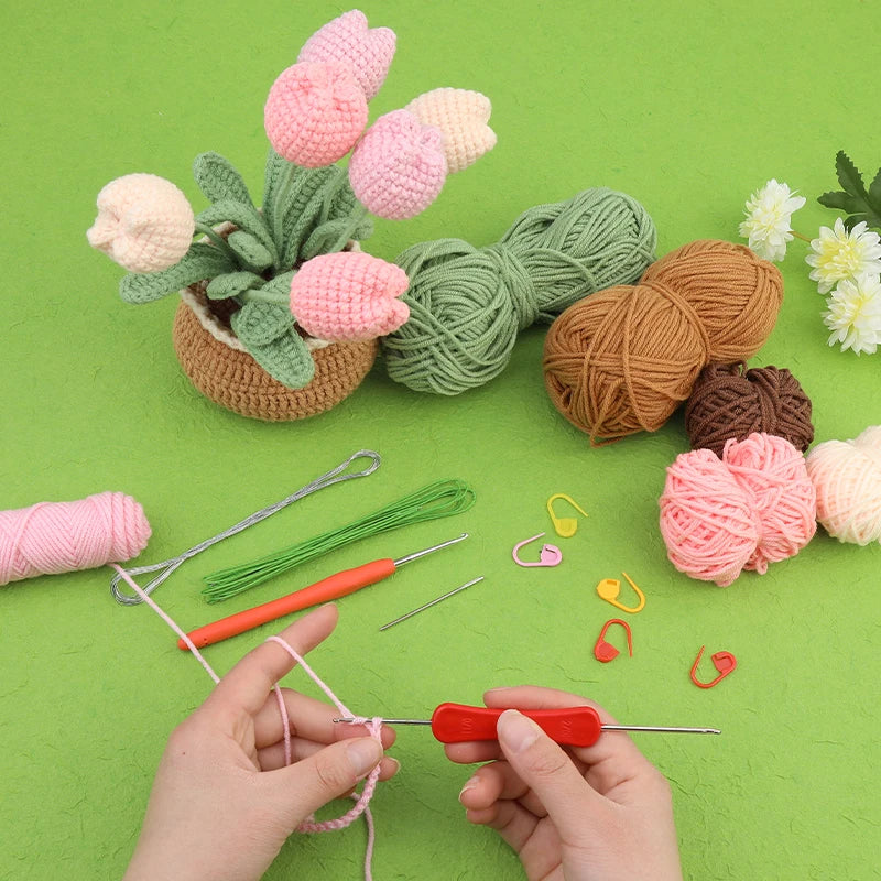 Giselle Haakset - Complete DIY Bloemenset voor Beginners, Inclusief Garen en Haaknaalden 5
