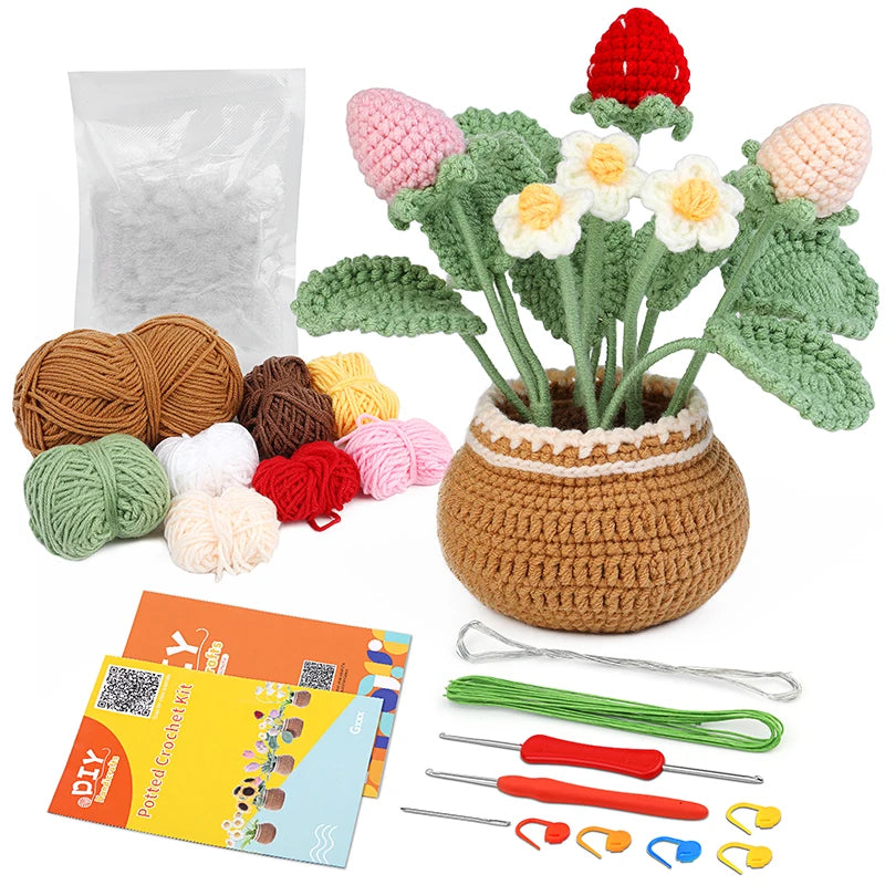 Giselle Haakset - Complete DIY Bloemenset voor Beginners, Inclusief Garen en Haaknaalden 7