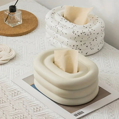 Gleam Tissue Holder - Keramiek, Modern Ontwerp 1