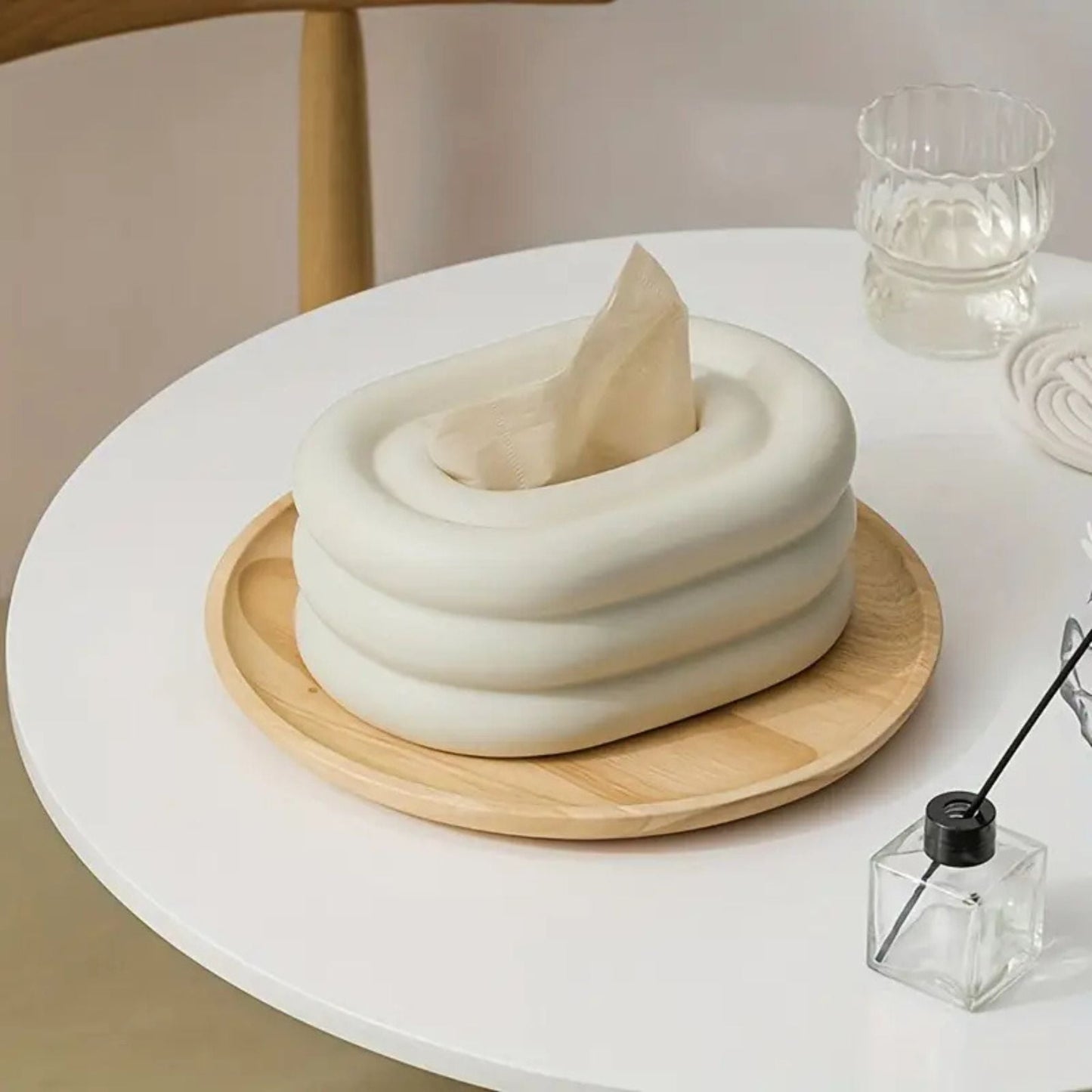 Gleam Tissue Holder - Keramiek, Modern Ontwerp 2