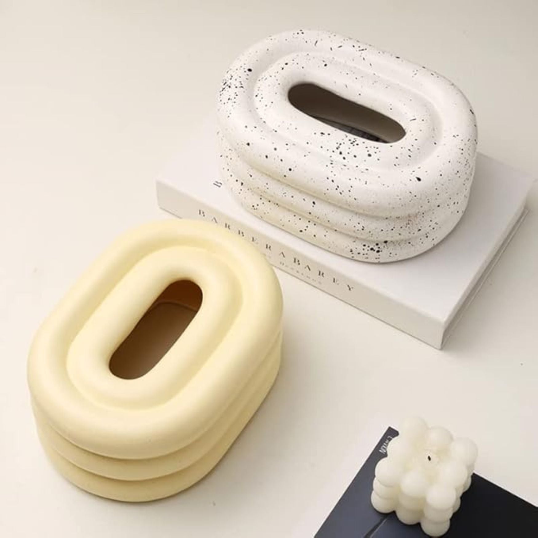 Gleam Tissue Holder - Keramiek, Modern Ontwerp 3