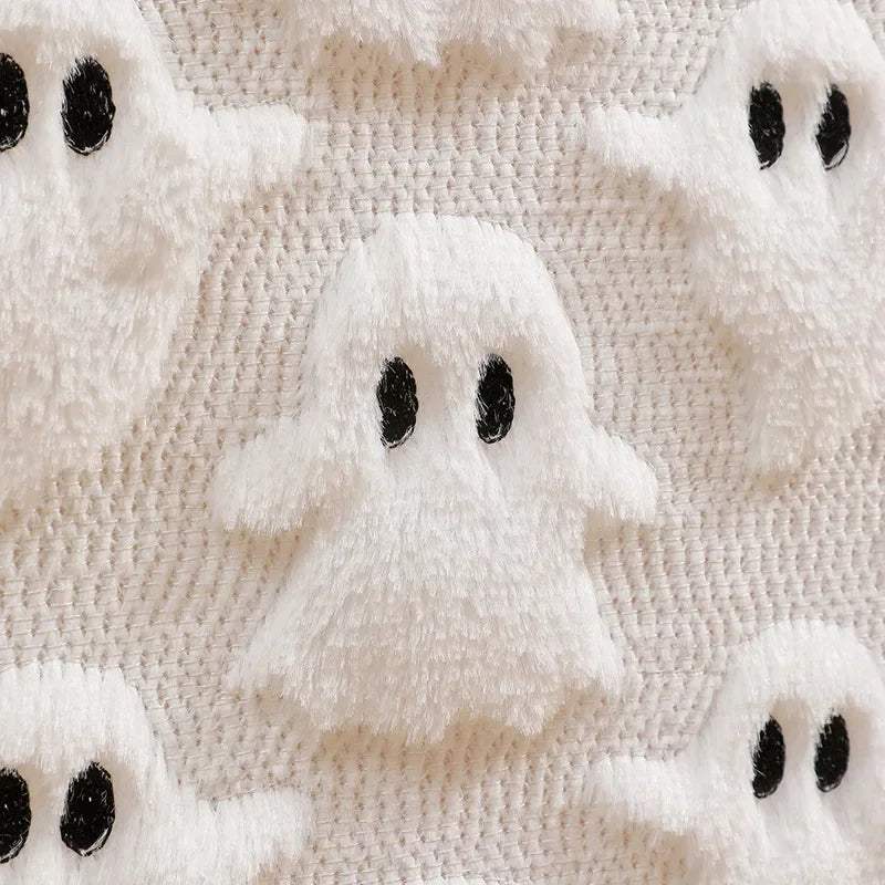 Glenver Tafelloper - Getuft Textiel met Pompoen en Spook Motief 4