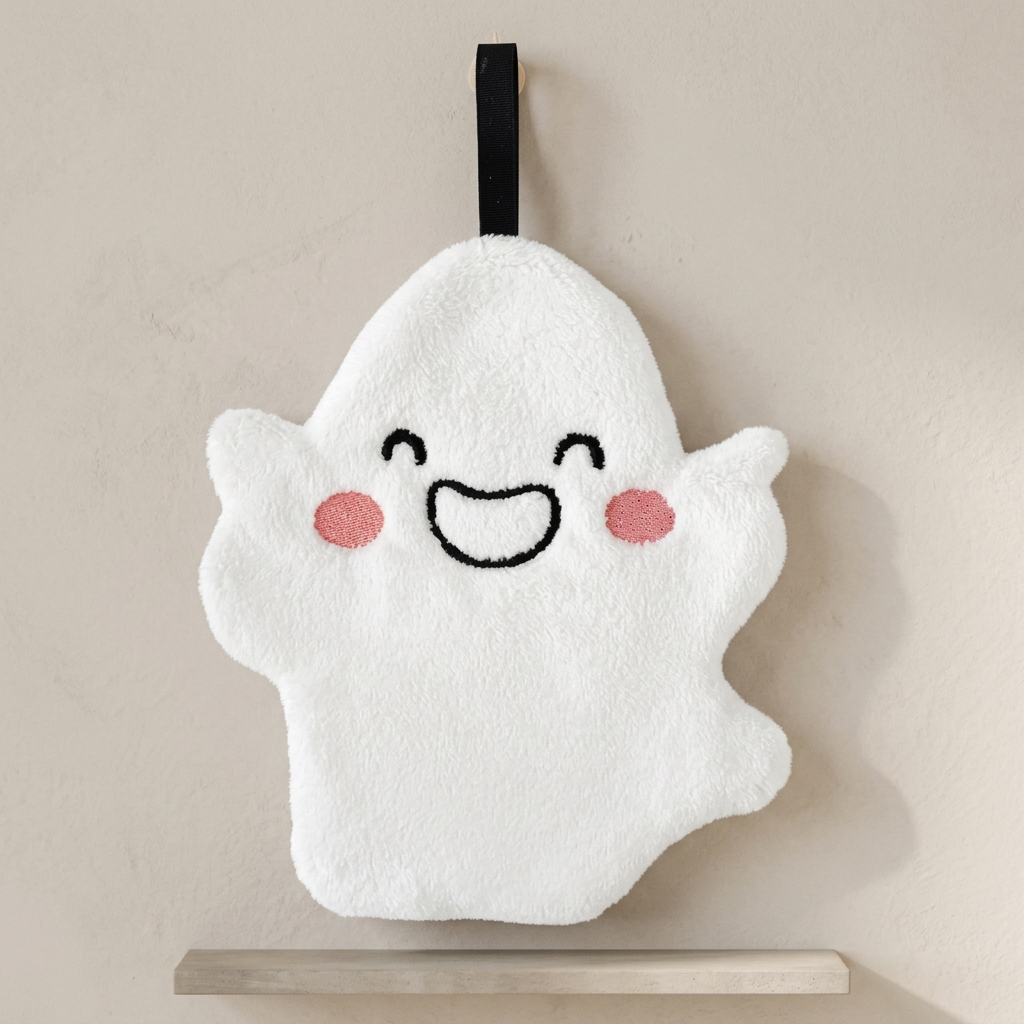 Glimmer Ghost Handdoek - Zacht Koraalfleece, Halloween Thema 0