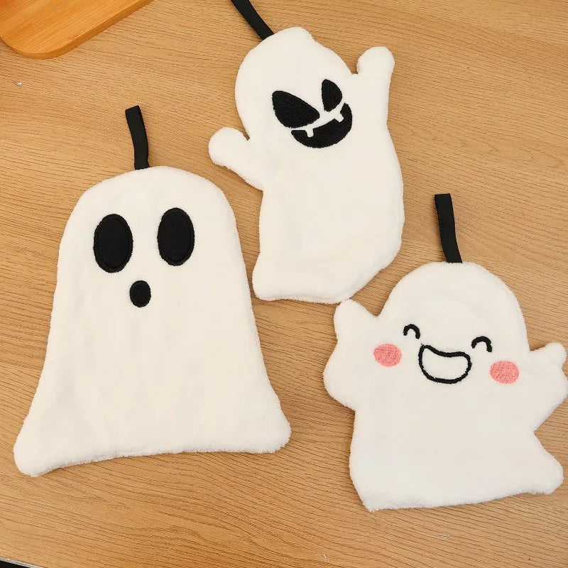 Glimmer Ghost Handdoek - Zacht Koraalfleece, Halloween Thema 3