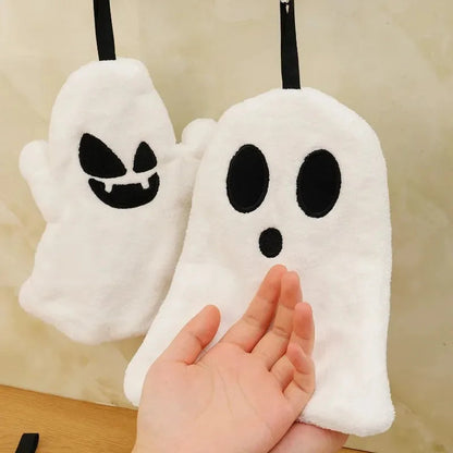 Glimmer Ghost Handdoek - Zacht Koraalfleece, Halloween Thema 4