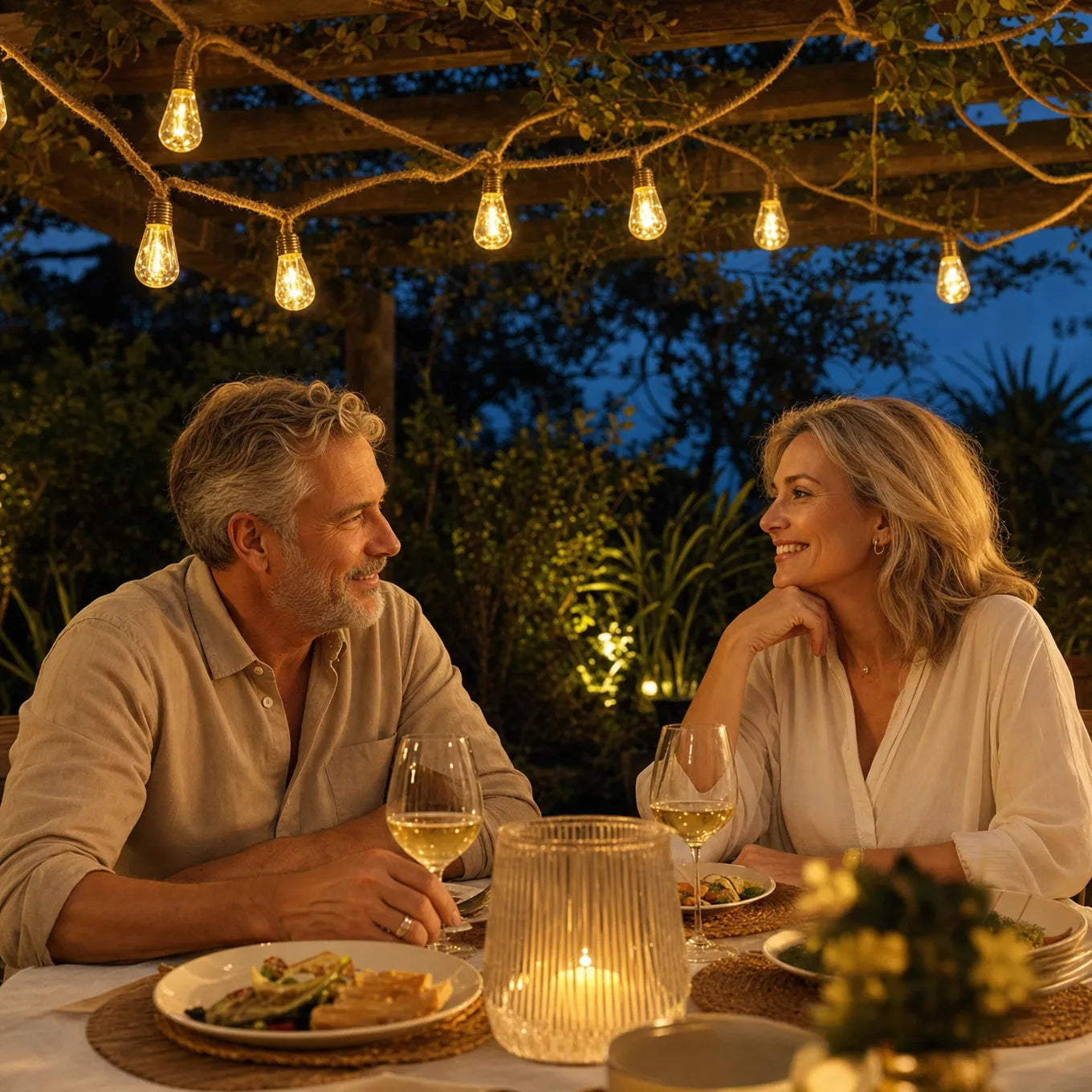 GlowHemp Solar String Lights - Natuurlijk Henneptouw, Weerbestendig 3