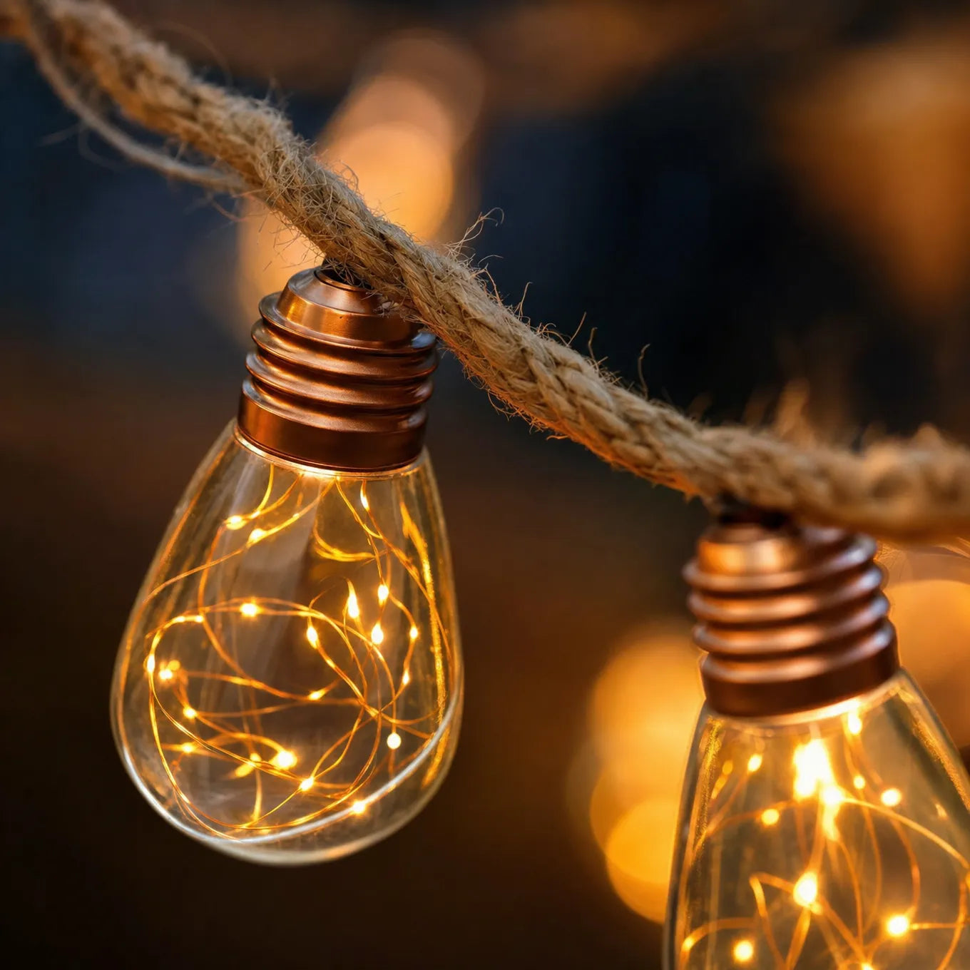 GlowHemp Solar String Lights - Natuurlijk Henneptouw, Weerbestendig 6