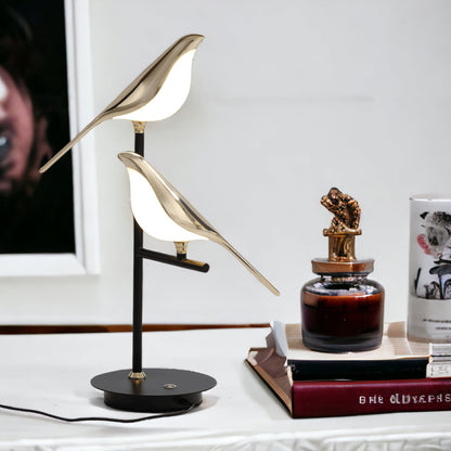Gouden Vogellicht Wandlamp - Metaal, Scandinavisch Design met LED Verlichting 4