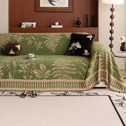 Grove Bankhoes - Chenille, Botanisch Motief, Duurzaam 1