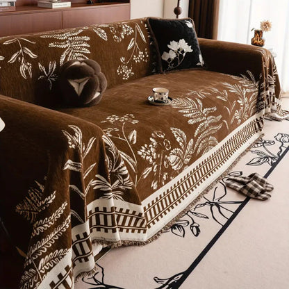Grove Bankhoes - Chenille, Botanisch Motief, Duurzaam 4