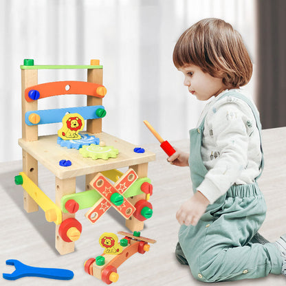 HandyChair™ – Montessori werkbank in stoelvorm – Hout bouwspeelgoed