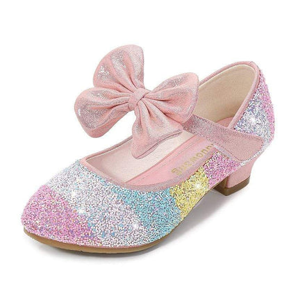 ShinePetal™ – Glanzende Kinderhakken met Strik – Comfortabele Feestschoenen voor Meisjes