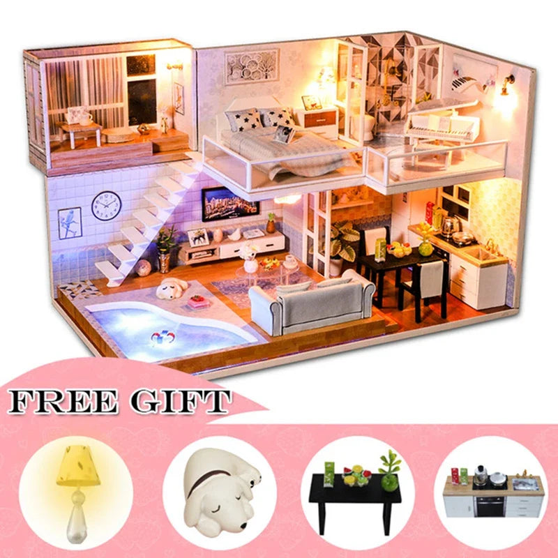 MiniWoodHaven™ – DIY Houten Poppenhuis met Meubels – Creatieve Cadeauset