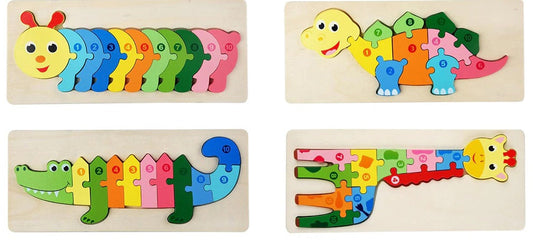 4Ever Wood CijferZoo™ – Tellen met je favoriete dieren - Houten cijfer puzzel