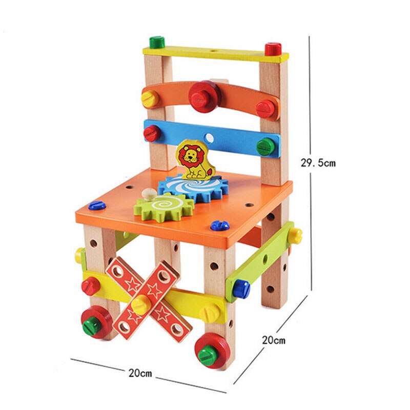 HandyChair™ – Montessori werkbank in stoelvorm – Hout bouwspeelgoed