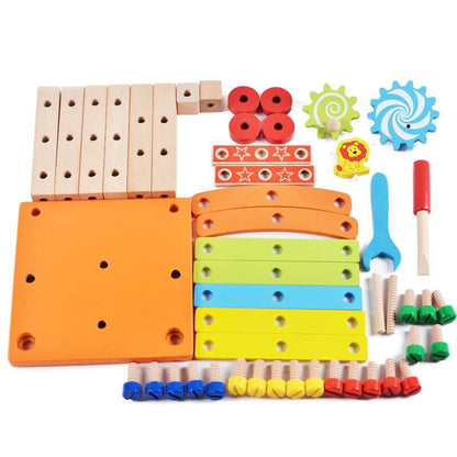 HandyChair™ – Montessori werkbank in stoelvorm – Hout bouwspeelgoed