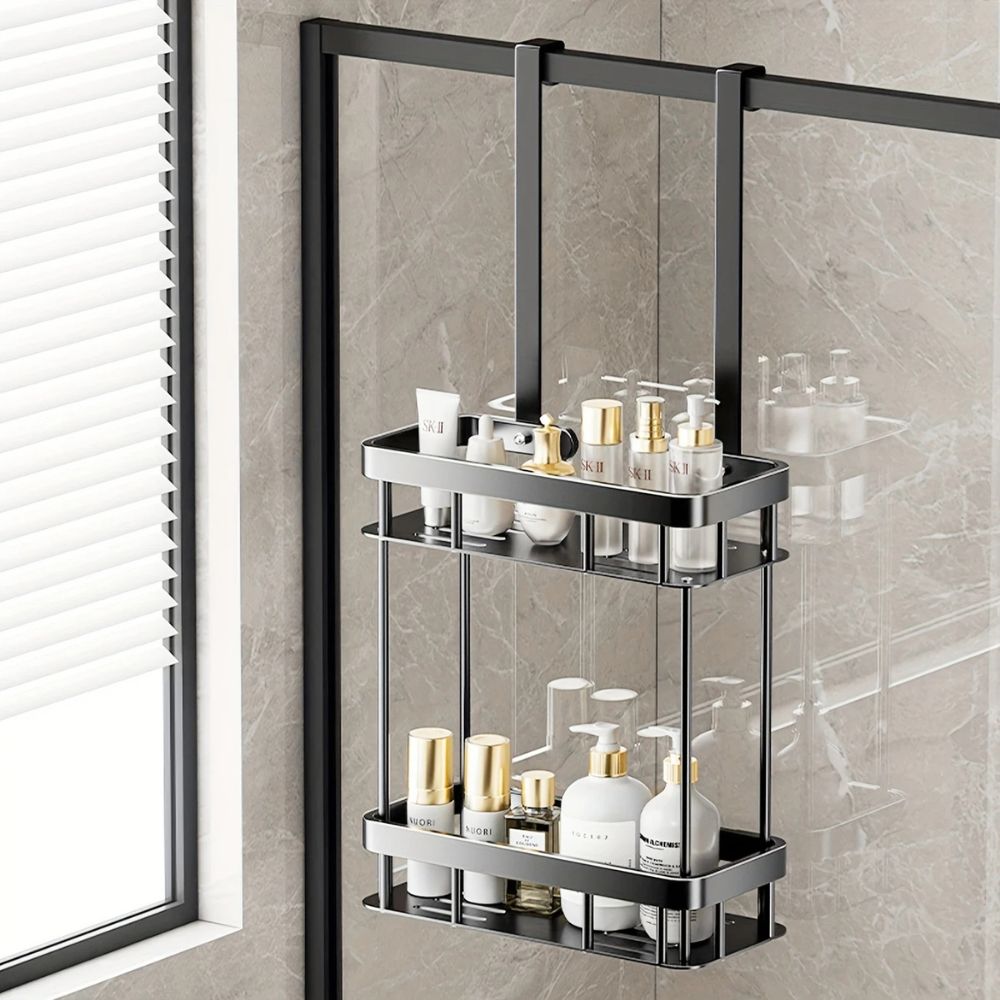 SteelHangCaddy™ – RVS Hangende Badkamer Caddy – Boorvrije Wandplank Organizer