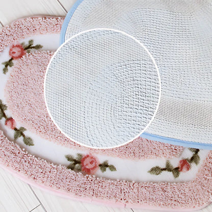 Harmonia Badmat - Antislip Microvezel Hartvormig met Bloemen 2