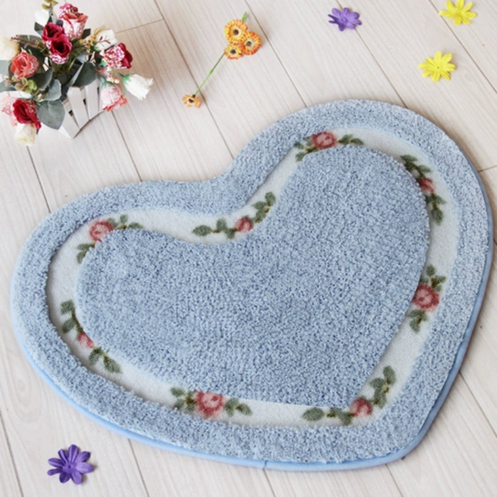 Harmonia Badmat - Antislip Microvezel Hartvormig met Bloemen 5