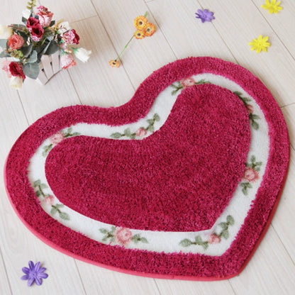 Harmonia Badmat - Antislip Microvezel Hartvormig met Bloemen 7