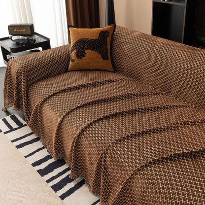 Harmonia Zigzag Bankhoes - Ademend Chenille, Vintage Charme 1