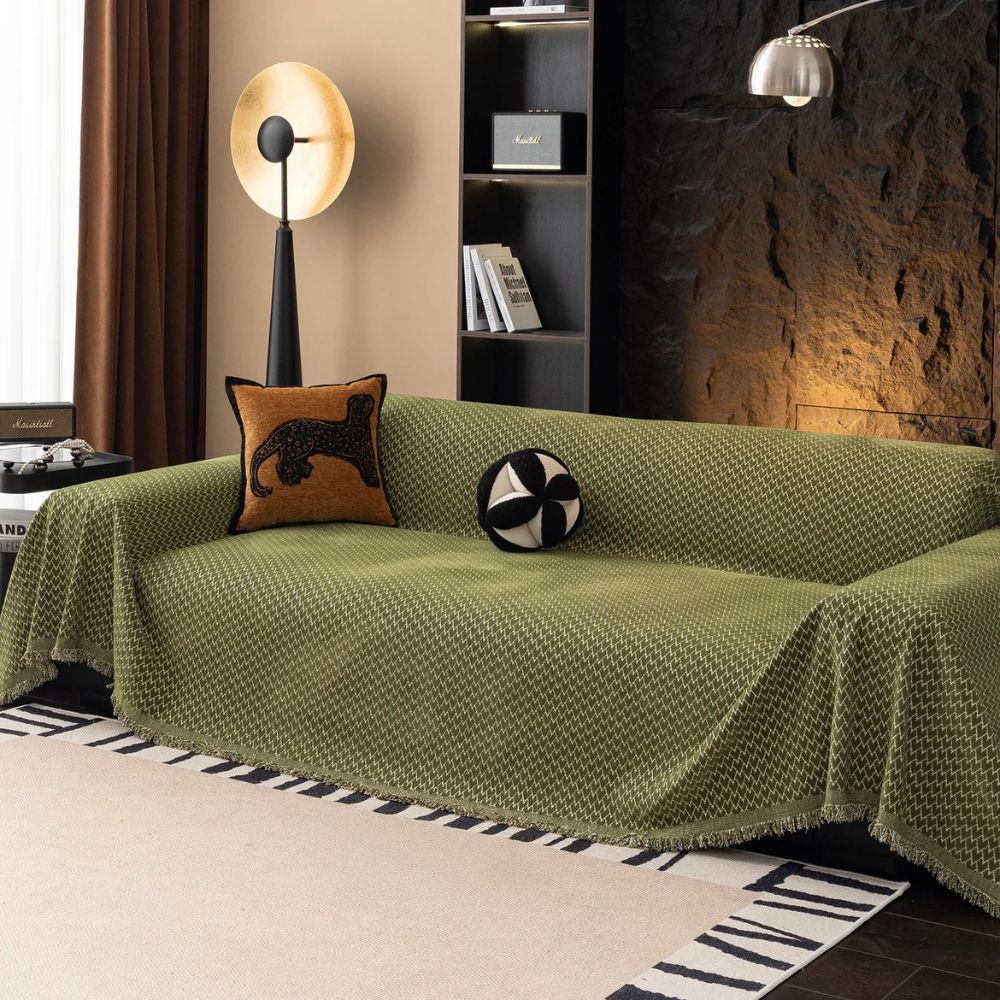 Harmonia Zigzag Bankhoes - Ademend Chenille, Vintage Charme 7