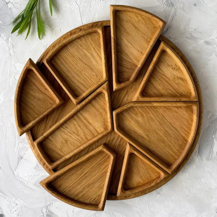 Haro Dienblad - Houten, Uitneembare Vakjes voor Snacks en Hapjes 2