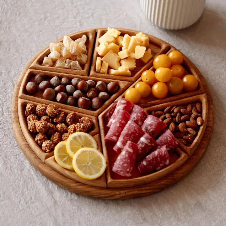 Haro Dienblad - Houten, Uitneembare Vakjes voor Snacks en Hapjes 4