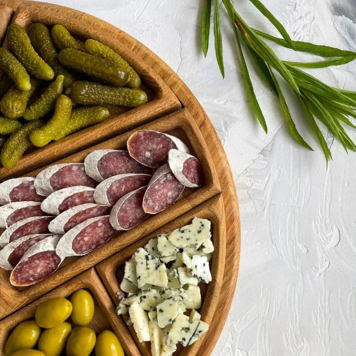 Haro Dienblad - Houten, Uitneembare Vakjes voor Snacks en Hapjes 6