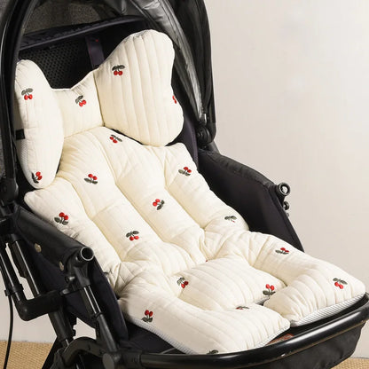 SoftNest™ – Katoenen Kinderwagenkussen van Mousseline – Comfortabel & Ademend