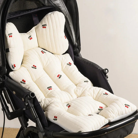 SoftNest™ – Katoenen Kinderwagenkussen van Mousseline – Comfortabel & Ademend