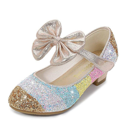 ShinePetal™ – Glanzende Kinderhakken met Strik – Comfortabele Feestschoenen voor Meisjes